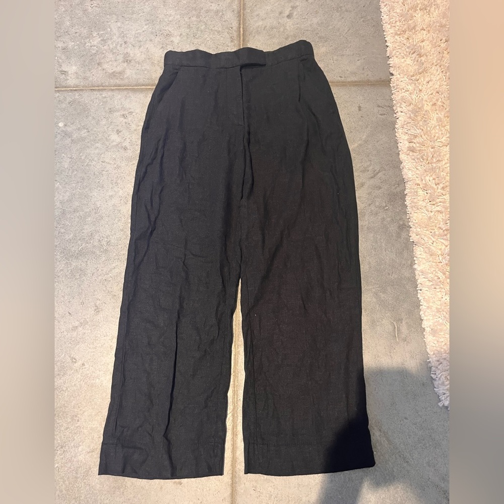 Abercrombie & Fitch linen-blend tailored straight pant